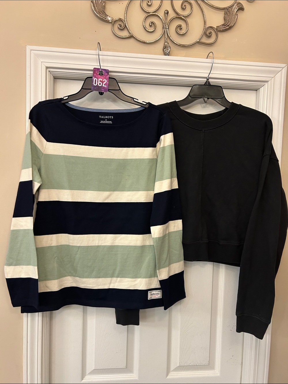Talbots  Striped Long-Sleeve Top
Peloton cropped sweat shirt